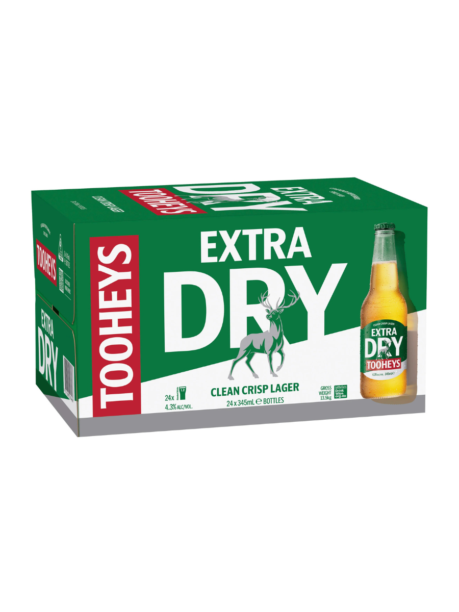 Tooheys Extra Dry Bottles 345ml